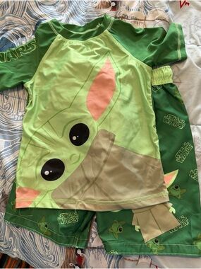 Star Wars Kids Swim Set in Neon Green Grogu